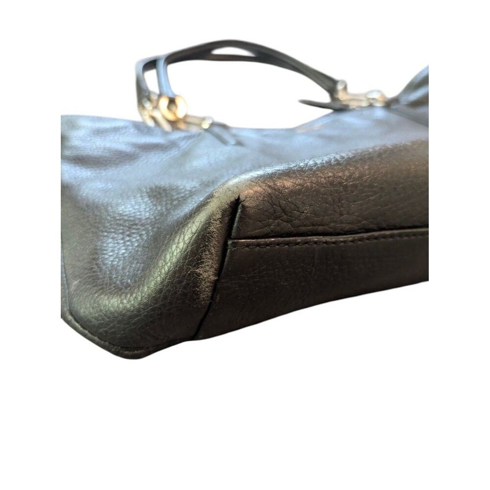 Coach Black Pebbled Leather Tote Bag with Gold Hardware - Picture 3 of 7